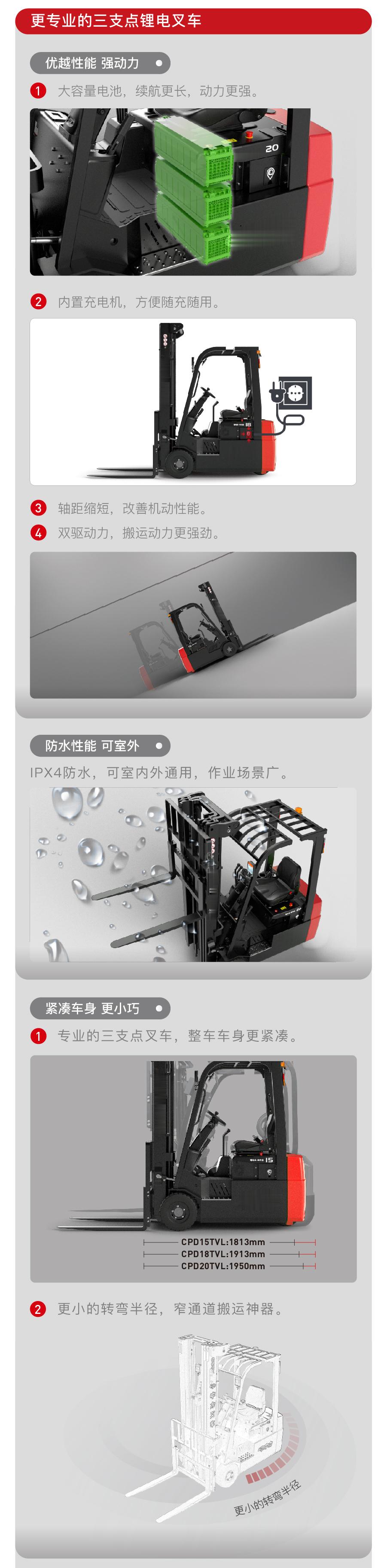 CPD15/18/20TVL 1.5/1.8/2.0吨双驱三支点叉车(图2) CPD15/18/20TVL 1.5/1.8/2.0吨双驱三支点叉车(图2)