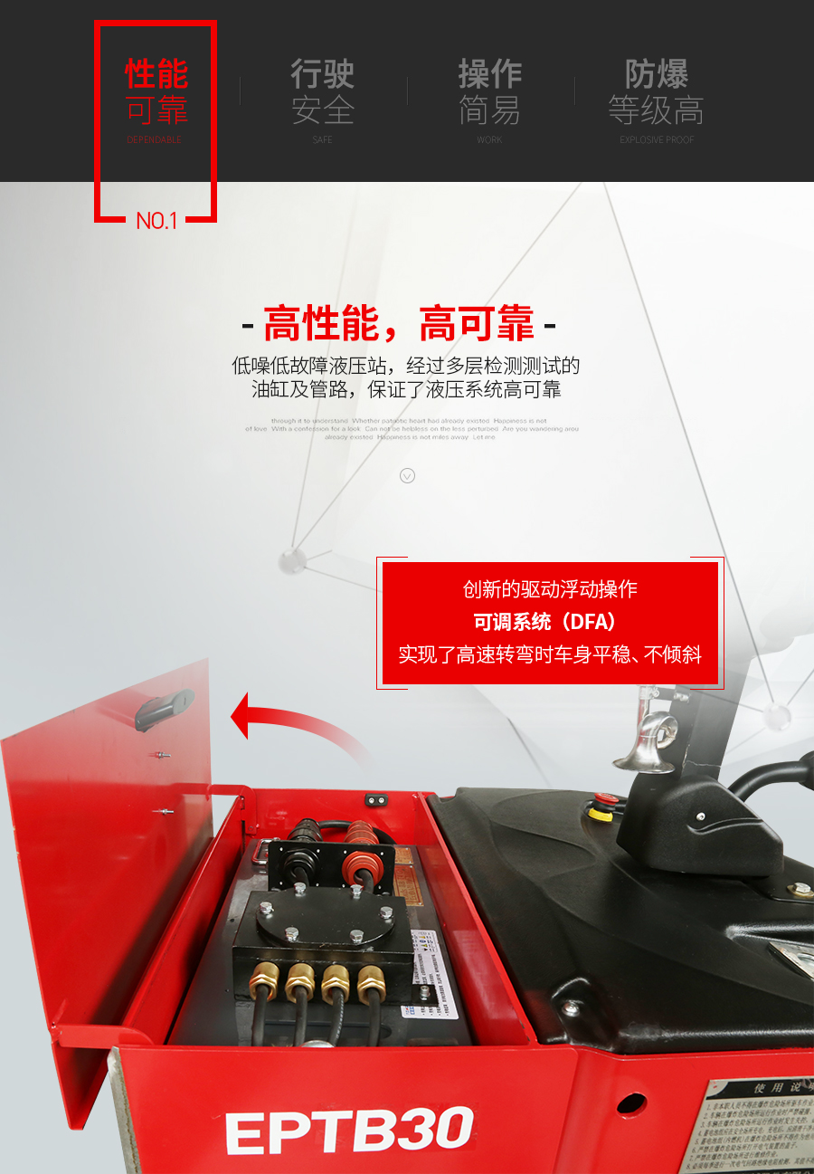 EPTB20/EPTB25/EPTB30 2.0/2.5/3.0吨站驾式防爆托盘搬运车(图2)