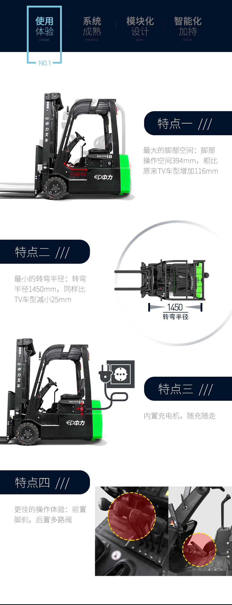 CPD15/18/20TVL 1.5/1.8/2.0吨电动锂电叉车 锂电(图9)